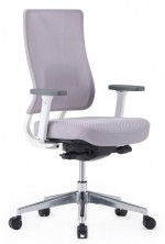 X Trans White, Adjustable Lumbar, Synchro, Height Adjust Arms, Grey Fabric. 135Kg